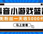 赚钱计划：抖音小游戏蓝海项目，无粉丝一天收入5000+-第一资源库