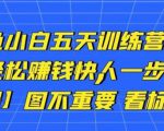 卓让闲鱼小白五天训练营，每天一小时，轻松赚钱快人一步-第一资源库
