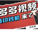 拼多多视频搬砖印钞机玩法，2021年最后一个短视频红利项目-第一资源库