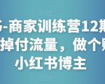小红书-商家训练营12期：让商家丢掉付流量，做个赚钱的小红书博主-第一资源库
