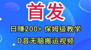 首发，抖音无脑搬运视频，日赚200+保姆级教学【揭秘】-第一资源库