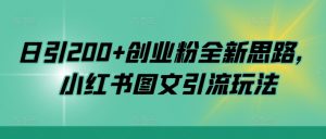 日引200+创业粉全新思路，小红书图文引流玩法【揭秘】-第一资源库