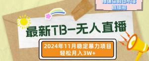 【最新TB-无人直播】11月最新，打造你的日不落直播间，轻松月入过W【揭秘】-第一资源库